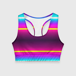 Топик спортивный женский Color neon, цвет: 3D-принт