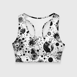 Женский спортивный топ Паттерн из абстрактных клякс - нейроарт