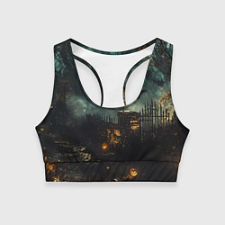 Женский спортивный топ Ночь тыкв и теней