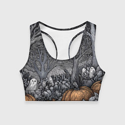 Топик спортивный женский Осенние шалости духов, цвет: 3D-принт