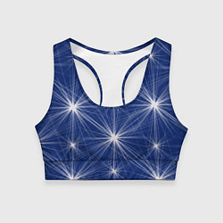 Женский спортивный топ Звезды на синем фоне