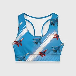 Топик спортивный женский Самолеты ВВС, цвет: 3D-принт
