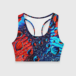 Топик спортивный женский Капли на стекле, цвет: 3D-принт