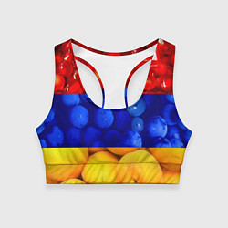 Топик спортивный женский Флаг Армении, цвет: 3D-принт