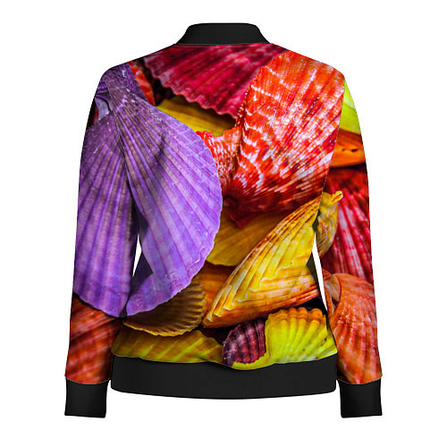 Женская олимпийка Разноцветные ракушки multicolored seashells / 3D-Черный – фото 2