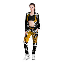Олимпийка женская Суровый взгляд тигра, цвет: 3D-черный — фото 2