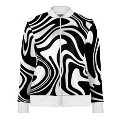 Олимпийка женская Черно-белые полосы Black and white stripes, цвет: 3D-белый