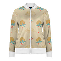 Олимпийка женская Китайский орнамент Феникс, цвет: 3D-белый