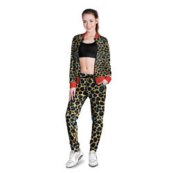 Олимпийка женская Стиль леопарда шкура леопарда, цвет: 3D-красный — фото 2