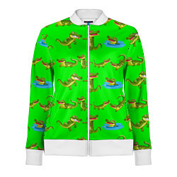 Олимпийка женская CHARMING CROCODILES, цвет: 3D-белый