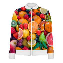 Олимпийка женская ABUNDANCE OF FRUITS, цвет: 3D-белый