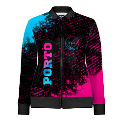 Женская олимпийка Porto - neon gradient: символ и надпись вертикальн