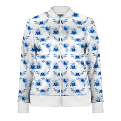 Олимпийка женская Blue floral pattern, цвет: 3D-белый