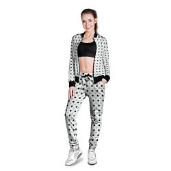 Олимпийка женская Бирюзовые, черные звезды на белом, цвет: 3D-черный — фото 2