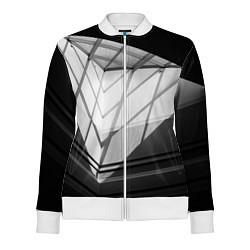 Олимпийка женская Абстрактные тени и геометрические фигуры, цвет: 3D-белый