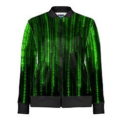 Олимпийка женская Двоичный код зеленый, цвет: 3D-черный