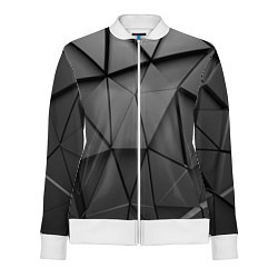 Олимпийка женская Треугольники серые, цвет: 3D-белый