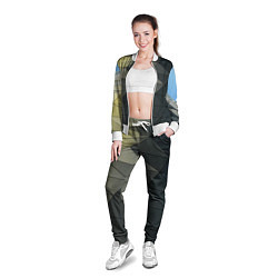 Олимпийка женская Абстрактная сетка из множества фигур, цвет: 3D-белый — фото 2