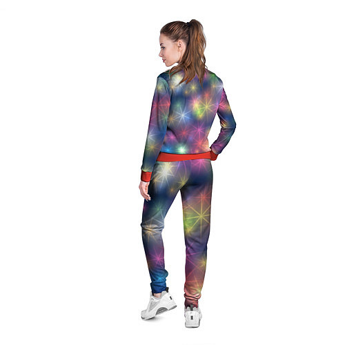 Женская олимпийка Разноцветные неоновые блики / 3D-Красный – фото 4