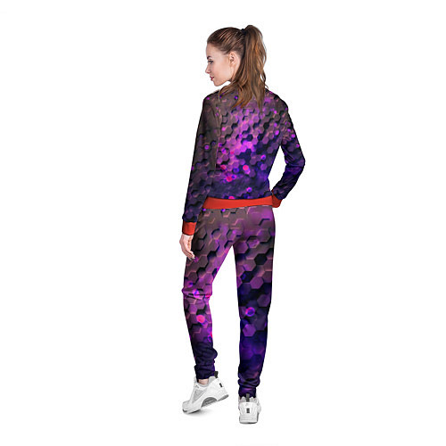 Женская олимпийка Плиты фиолетовый неон / 3D-Красный – фото 4