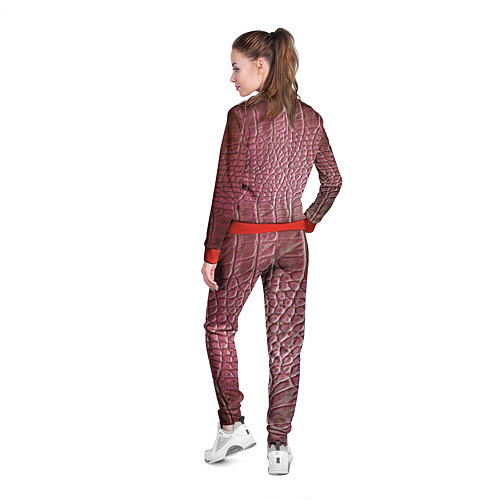 Женская олимпийка Кожа крокодила - мода - текстура / 3D-Красный – фото 4