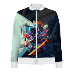 Олимпийка женская Космос в стиле кубизма, цвет: 3D-белый