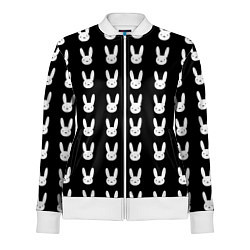 Олимпийка женская Bunny pattern black, цвет: 3D-белый