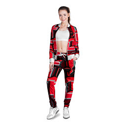 Олимпийка женская Блоки узорная геометрия, цвет: 3D-белый — фото 2