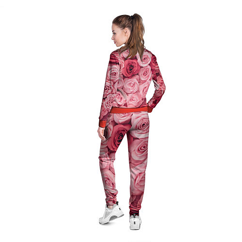 Женская олимпийка Чайная пыльная роза - нежно розовый цветок / 3D-Красный – фото 4