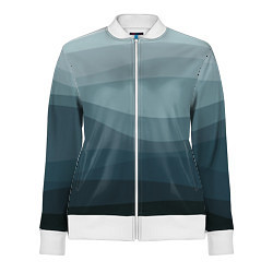 Олимпийка женская Бирюзовые волны, цвет: 3D-белый