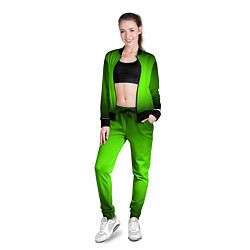 Олимпийка женская Кислотный зеленый с градиентом, цвет: 3D-черный — фото 2