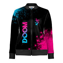 Олимпийка женская Doom - neon gradient: надпись, символ, цвет: 3D-черный