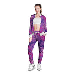 Олимпийка женская Фиолетовый камуфляж, цвет: 3D-белый — фото 2