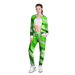 Олимпийка женская Светлые зеленые волны, цвет: 3D-белый — фото 2
