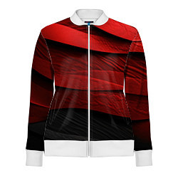 Олимпийка женская Шероховатая красно-черная текстура, цвет: 3D-белый