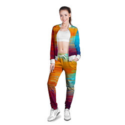 Олимпийка женская Цветной глитч, цвет: 3D-белый — фото 2