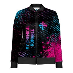 Олимпийка женская My Chemical Romance - neon gradient: надпись, симв, цвет: 3D-черный