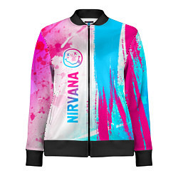 Олимпийка женская Nirvana neon gradient style: по-вертикали, цвет: 3D-черный