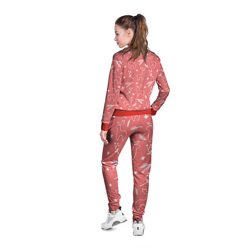 Женская олимпийка Рождественский принт с оленями / 3D-Красный – фото 4