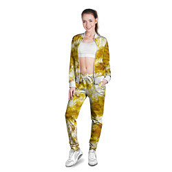 Олимпийка женская Желто-белая абстракция, цвет: 3D-белый — фото 2