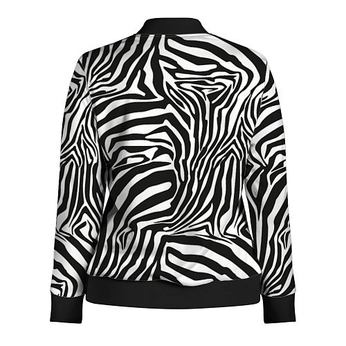 Женская олимпийка Шкура зебры черно - белая графика / 3D-Черный – фото 2