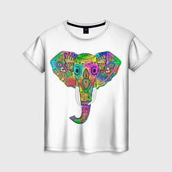 Футболка женская Радужный слон, цвет: 3D-принт