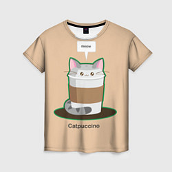 Футболка женская Catpuccino, цвет: 3D-принт