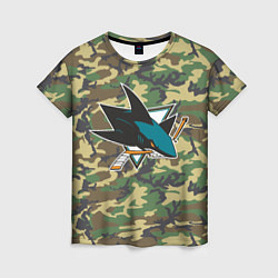 Футболка женская Sharks Camouflage, цвет: 3D-принт