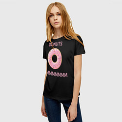 Футболка женская Donuts, цвет: 3D-принт — фото 2