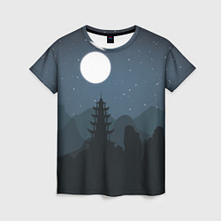 Женская футболка Ночная пагода