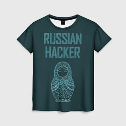 Женская футболка Русский хакер