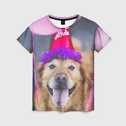 Футболка женская Birthday Dog, цвет: 3D-принт