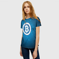 Футболка женская Bitcoin Blue, цвет: 3D-принт — фото 2