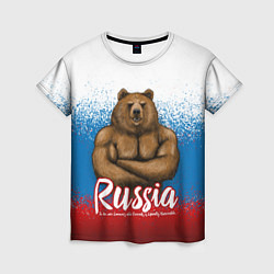 Футболка женская Russian Bear, цвет: 3D-принт